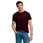 Superdry Cotton Classic Linen Pocket kurzarm-T-shirt – Burgunderrot