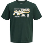 Jack & Jones Logo kurzarm-T-shirt – Dunkelgrün