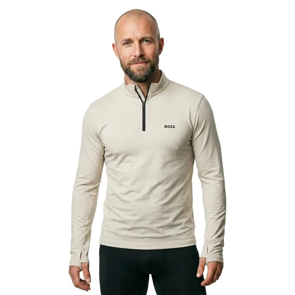 BOSS Active 10280191 GREEN halbreißverschluss-sweatshirt