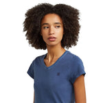 G-Star Overdyed Eyben kurzarm-T-shirt mit v-ausschnitt – Blau