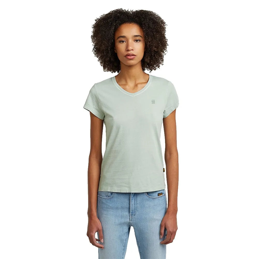G-Star Overdyed Eyben kurzarm-T-shirt mit v-ausschnitt – Blassgrün