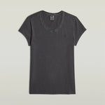 G-Star Overdyed Eyben Slim 2.0 kurzarm-T-shirt mit v-ausschnitt – Tiefschwarz