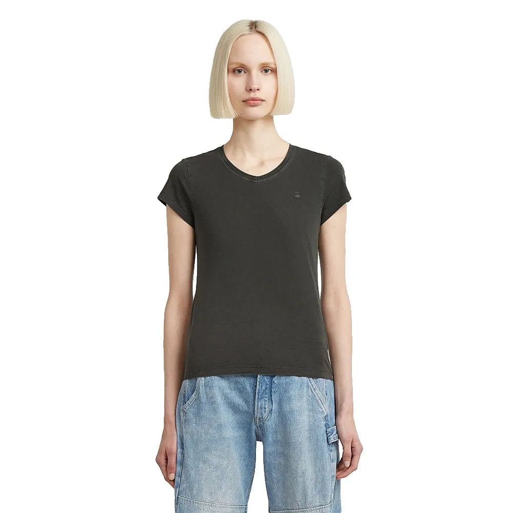 G-Star Overdyed Eyben Slim 2.0 kurzarm-T-shirt mit v-ausschnitt – Grau