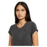 G-Star Overdyed Eyben Slim 2.0 kurzarm-T-shirt mit v-ausschnitt – Tiefschwarz