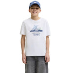 Jack & Jones Gradient Print kurzarm-T-shirt – Reinweiß
