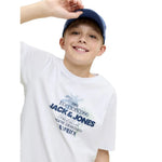 Jack & Jones Gradient Print kurzarm-T-shirt – Reinweiß