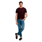 Superdry Cotton Classic Linen Pocket kurzarm-T-shirt – Burgunderrot