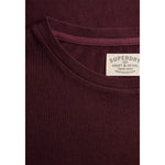 Superdry Cotton Classic Linen Pocket kurzarm-T-shirt – Burgunderrot