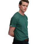 Superdry Cotton Classic Linen Pocket kurzarm-T-shirt – Smaragdgrün