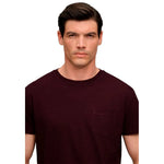 Superdry Cotton Classic Linen Pocket kurzarm-T-shirt – Burgunderrot
