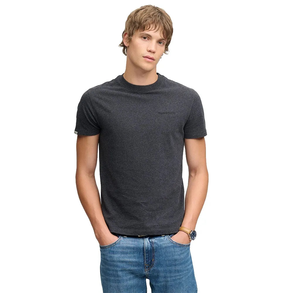 Superdry Essential Company Logo kurzarm-T-shirt – Schwarz meliert