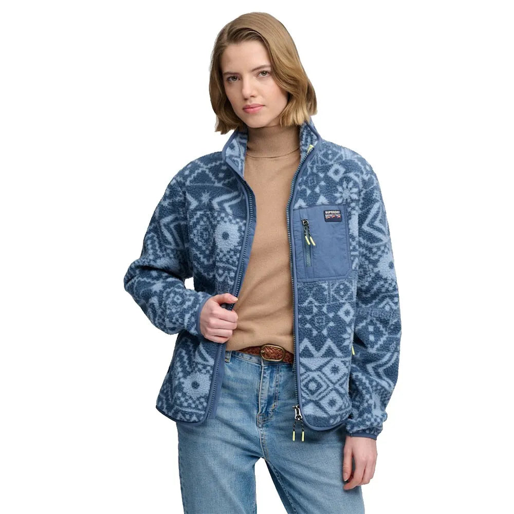 Superdry Outdoor Printed Fleece Reißverschlusspullover